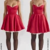 Minimoiselle Holly – Mini-Kleid aus rotem Satintüll Minimoiselle Holly – Mini-Kleid aus rotem Satintüll