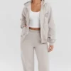 Mirage Cloud Hoodie aus Baumwollfleece mit durchgehendem Reißverschluss