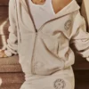 Mirage Cloud Hoodie aus Baumwollfleece mit durchgehendem Reißverschluss