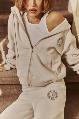 Mirage Cloud Hoodie aus Baumwollfleece mit durchgehendem Reißverschluss