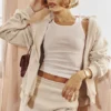 Mirage Cloud Hoodie aus Baumwollfleece mit durchgehendem Reißverschluss