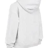 Mirage Hellgrau melierter Baumwoll-Fleece-Hoodie mit durchgehendem Reißverschluss