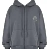 Mirage Slate Hoodie aus Baumwollfleece mit durchgehendem Reißverschluss