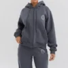 Mirage Slate Hoodie aus Baumwollfleece mit durchgehendem Reißverschluss