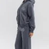 Mirage Slate Hoodie aus Baumwollfleece mit durchgehendem Reißverschluss