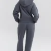 Mirage Slate Hoodie aus Baumwollfleece mit durchgehendem Reißverschluss