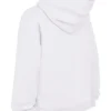 Mirage Weißer Hoodie mit Reißverschluss und Baumwollfleece-Innenseite