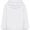 Mirage Weißer Hoodie mit Reißverschluss und Baumwollfleece-Innenseite