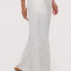 Mirea Weiße Baumwollhose mit Broderie Anglaise und weitem Bein Mirea Weiße Baumwollhose mit Broderie Anglaise und weitem Bein