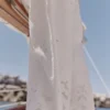 Mirea Weiße Baumwollhose mit Broderie Anglaise und weitem Bein Mirea Weiße Baumwollhose mit Broderie Anglaise und weitem Bein