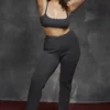 Mitzi Dunkelgraue Leggings aus geripptem Strick Mitzi Dunkelgraue Leggings aus geripptem Strick