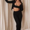 Mitzi Schwarze Leggings aus geripptem Strick Mitzi Schwarze Leggings aus geripptem Strick