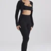 Mitzi Schwarze Leggings aus geripptem Strick Mitzi Schwarze Leggings aus geripptem Strick