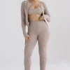 Mitzi Taupe Leggings aus geripptem Strick Mitzi Taupe Leggings aus geripptem Strick