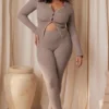 Mitzi Taupe Leggings aus geripptem Strick Mitzi Taupe Leggings aus geripptem Strick