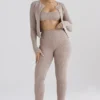 Mitzi Taupe Leggings aus geripptem Strick Mitzi Taupe Leggings aus geripptem Strick