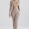 Mitzi Taupe Leggings aus geripptem Strick Mitzi Taupe Leggings aus geripptem Strick
