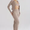 Mitzi Taupe Leggings aus geripptem Strick Mitzi Taupe Leggings aus geripptem Strick
