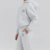 Muse Hellgrau melierter Baumwoll-Hoodie mit Fleece-Rückseite Muse Hellgrau melierter Baumwoll-Hoodie mit Fleece-Rückseite