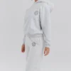 Muse Hellgrau melierter Baumwoll-Hoodie mit Fleece-Rückseite Muse Hellgrau melierter Baumwoll-Hoodie mit Fleece-Rückseite