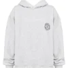 Muse Hellgrau melierter Baumwoll-Hoodie mit Fleece-Rückseite Muse Hellgrau melierter Baumwoll-Hoodie mit Fleece-Rückseite