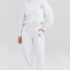 Muse Weißer Hoodie mit Baumwollfleece-Innenseite Muse Weißer Hoodie mit Baumwollfleece-Innenseite