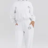 Muse Weißer Hoodie mit Baumwollfleece-Innenseite Muse Weißer Hoodie mit Baumwollfleece-Innenseite