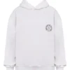 Muse Weißer Hoodie mit Baumwollfleece-Innenseite Muse Weißer Hoodie mit Baumwollfleece-Innenseite