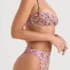 Mykonos Bikini-Unterteil mit hoher Taille in Olivgrün mit Blumenmuster Mykonos Bikini-Unterteil mit hoher Taille in Olivgrün mit Blumenmuster