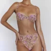 Mykonos Bikini-Unterteil mit hoher Taille in Olivgrün mit Blumenmuster Mykonos Bikini-Unterteil mit hoher Taille in Olivgrün mit Blumenmuster