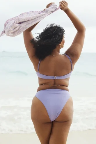 Mykonos Violet Bikinioberteil mit hoher Taille als Unterteil