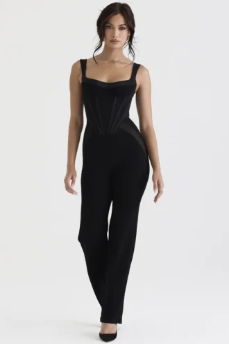 Mylene Schwarzer Korsetts-Jumpsuit