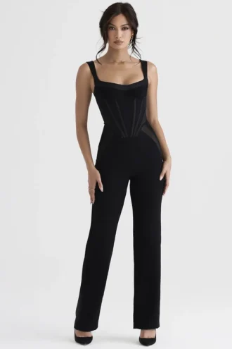 Mylene Schwarzer Korsetts-Jumpsuit