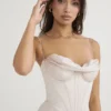 Myrna Crystal Satin-Korsetts-Midi-Kleid Myrna Crystal Satin-Korsetts-Midi-Kleid