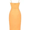 Myrna Midi-Korsetts-Kleid aus Satin in Mandarine Myrna Midi-Korsetts-Kleid aus Satin in Mandarine