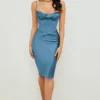 Myrna Midi-Korsetts-Kleid in Ägäisblau Myrna Midi-Korsetts-Kleid in Ägäisblau