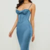 Myrna Midi-Korsetts-Kleid in Ägäisblau Myrna Midi-Korsetts-Kleid in Ägäisblau