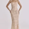 Naima Peach – Handbesticktes Korsetts-Maxikleid – Limited Edition Naima Peach – Handbesticktes Korsetts-Maxikleid – Limited Edition