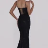 Naima Schwarzes, handbesticktes Korsetts-Maxikleid – Limited Edition Naima Schwarzes, handbesticktes Korsetts-Maxikleid – Limited Edition