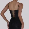 Naima Schwarzes, handbesticktes Korsetts-Maxikleid – Limited Edition Naima Schwarzes, handbesticktes Korsetts-Maxikleid – Limited Edition