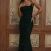 Naima Schwarzes, handbesticktes Korsetts-Maxikleid – Limited Edition Naima Schwarzes, handbesticktes Korsetts-Maxikleid – Limited Edition