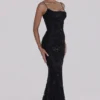 Naima Schwarzes, handbesticktes Korsetts-Maxikleid – Limited Edition Naima Schwarzes, handbesticktes Korsetts-Maxikleid – Limited Edition