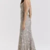 Naima Silberverziertes Korsett-Maxikleid mit Perlenstickerei Naima Silberverziertes Korsett-Maxikleid mit Perlenstickerei