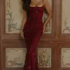 Naima Weinrotes, handbesticktes Korsetts-Maxikleid – Limitierte Edition Naima Weinrotes, handbesticktes Korsetts-Maxikleid – Limitierte Edition