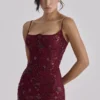 Naima Weinrotes, handbesticktes Korsetts-Maxikleid – Limitierte Edition Naima Weinrotes, handbesticktes Korsetts-Maxikleid – Limitierte Edition