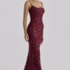 Naima Weinrotes, handbesticktes Korsetts-Maxikleid – Limitierte Edition Naima Weinrotes, handbesticktes Korsetts-Maxikleid – Limitierte Edition