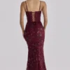Naima Weinrotes, handbesticktes Korsetts-Maxikleid – Limitierte Edition Naima Weinrotes, handbesticktes Korsetts-Maxikleid – Limitierte Edition