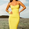 Nalini Acid Lime Korsetts-Maxikleid