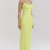 Nalini Acid Lime Korsetts-Maxikleid