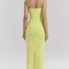 Nalini Acid Lime Korsetts-Maxikleid